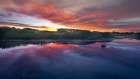 USA-New Jersey-Cape May National Seashore Sunrise on marsh Art Print